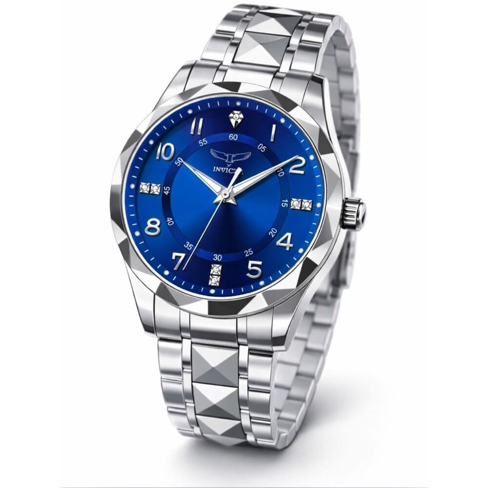 Invicta Silver Bracelet Watch with Blue Dial